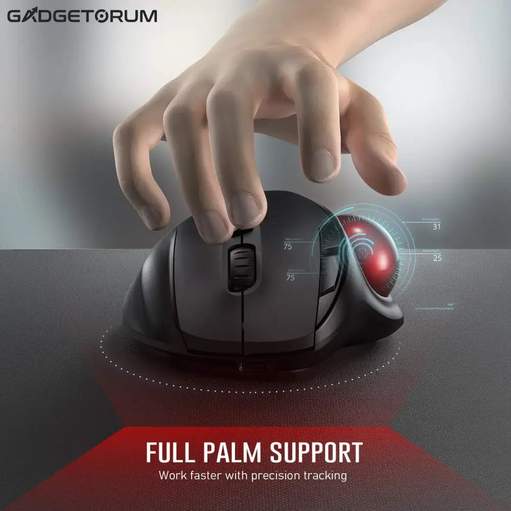 Souris Trackball Ergonomique Sans Fil: Anti-Douleur Poignet & Canal Carpien