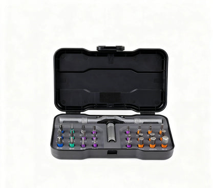 Jeu de Tournevis à Cliquet 24-en-1 (Duka RS1) : Embouts Acier S2 & Manche Modulaire Aluminium