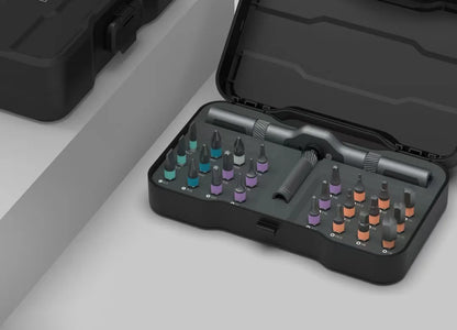 Jeu de Tournevis à Cliquet 24-en-1 (Duka RS1) : Embouts Acier S2 & Manche Modulaire Aluminium