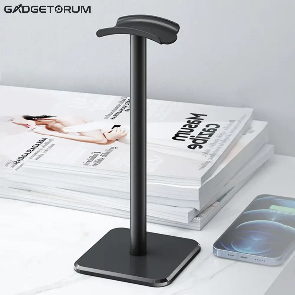 AluStand Pro – Support de Casque Universel en Aluminium Noir