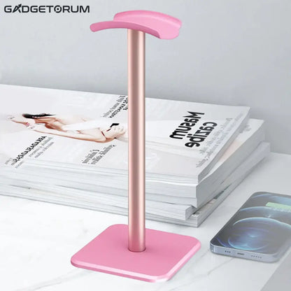 AluStand Pro – Support de Casque Universel en Aluminium Rose