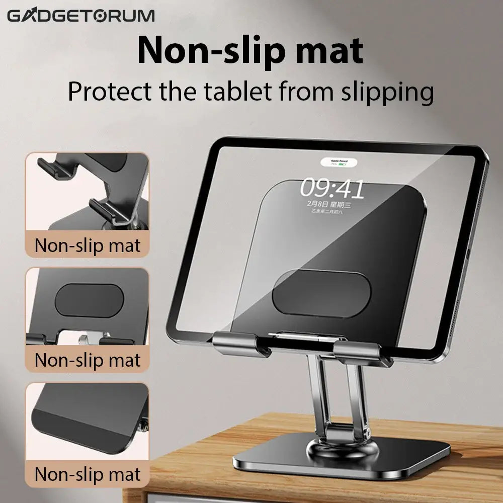 ErgoSpin 360 – Le Support de Bureau pour Tablette en Aluminium (Pivotant & Pliable)