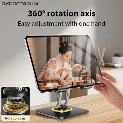 ErgoSpin 360 – Le Support de Bureau pour Tablette en Aluminium (Pivotant & Pliable)