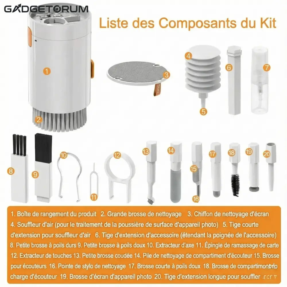 Kit de Nettoyage Électronique 20-en-1: Claviers Écouteurs & Écrans