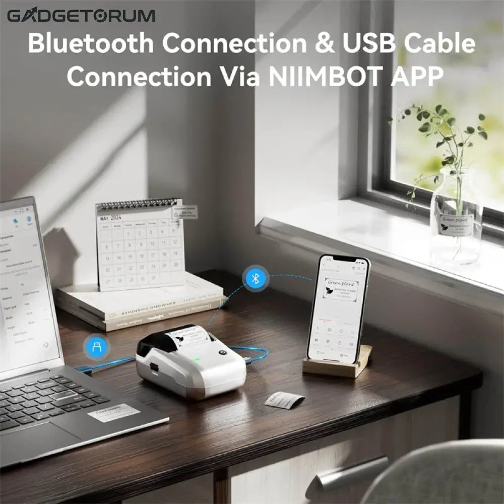 NIIMBOT B1 - Étiqueteuse Thermique Bluetooth Portable (2 Pouces) - Compatible iOS Android & PC + 3 rouleaux inclus