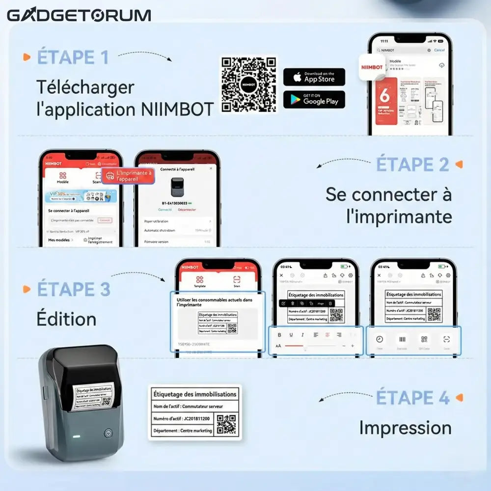 Les étapes d'installation de Niimbot sur un téléphone 