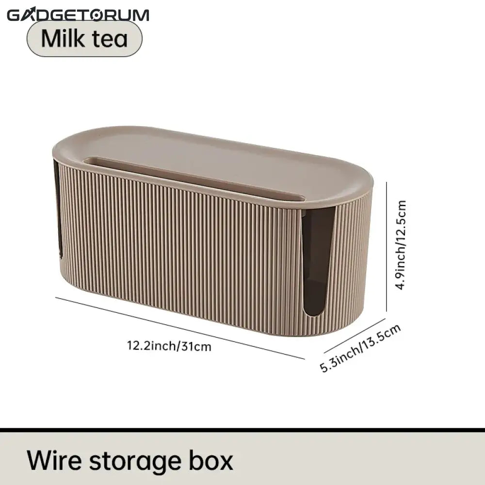 NordicBox – Le Cache-Multiprise Design & Organisateur de Câbles Beige caramel clair