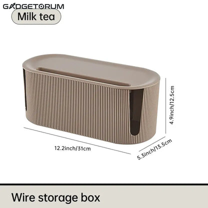 NordicBox – Le Cache-Multiprise Design & Organisateur de Câbles Beige caramel clair