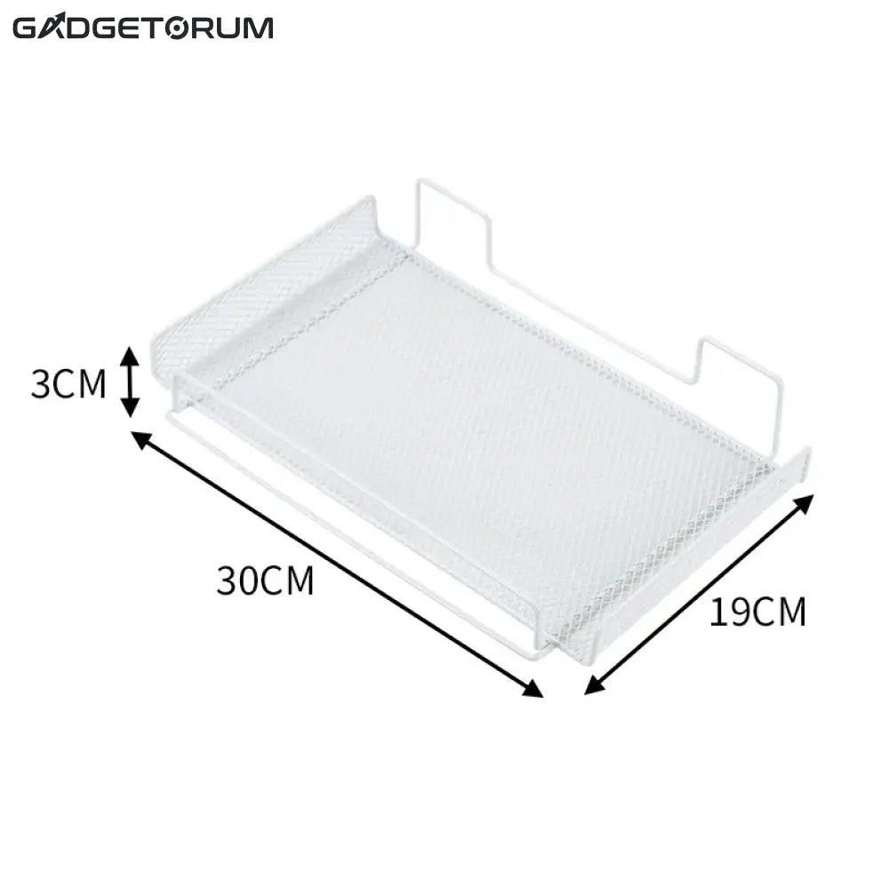 Organisateur de Câbles Sous Bureau Sans Perçage - Panier en Métal Solide