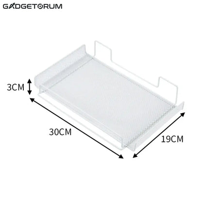 Organisateur de Câbles Sous Bureau Sans Perçage - Panier en Métal Solide