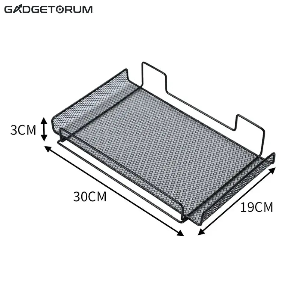 Organisateur de Câbles Sous Bureau Sans Perçage - Panier en Métal Solide