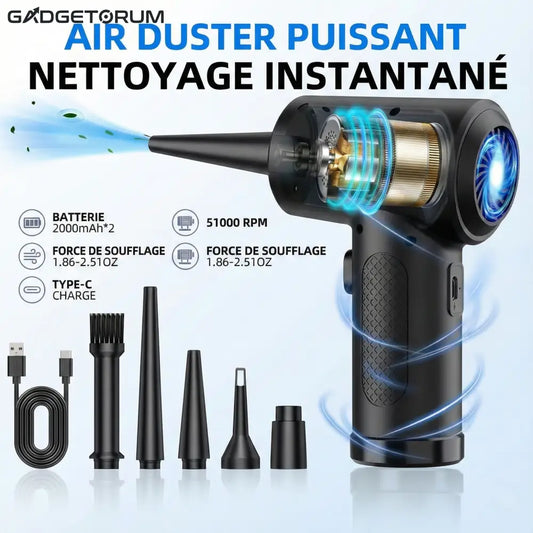Souffleur Air Comprimé Électrique 51000 RPM: Nettoyage PC & Clavier Sans Fil