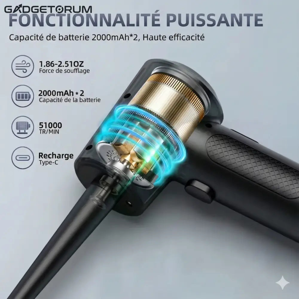 Souffleur Air Comprimé Électrique 51000 RPM: Nettoyage PC & Clavier Sans Fil