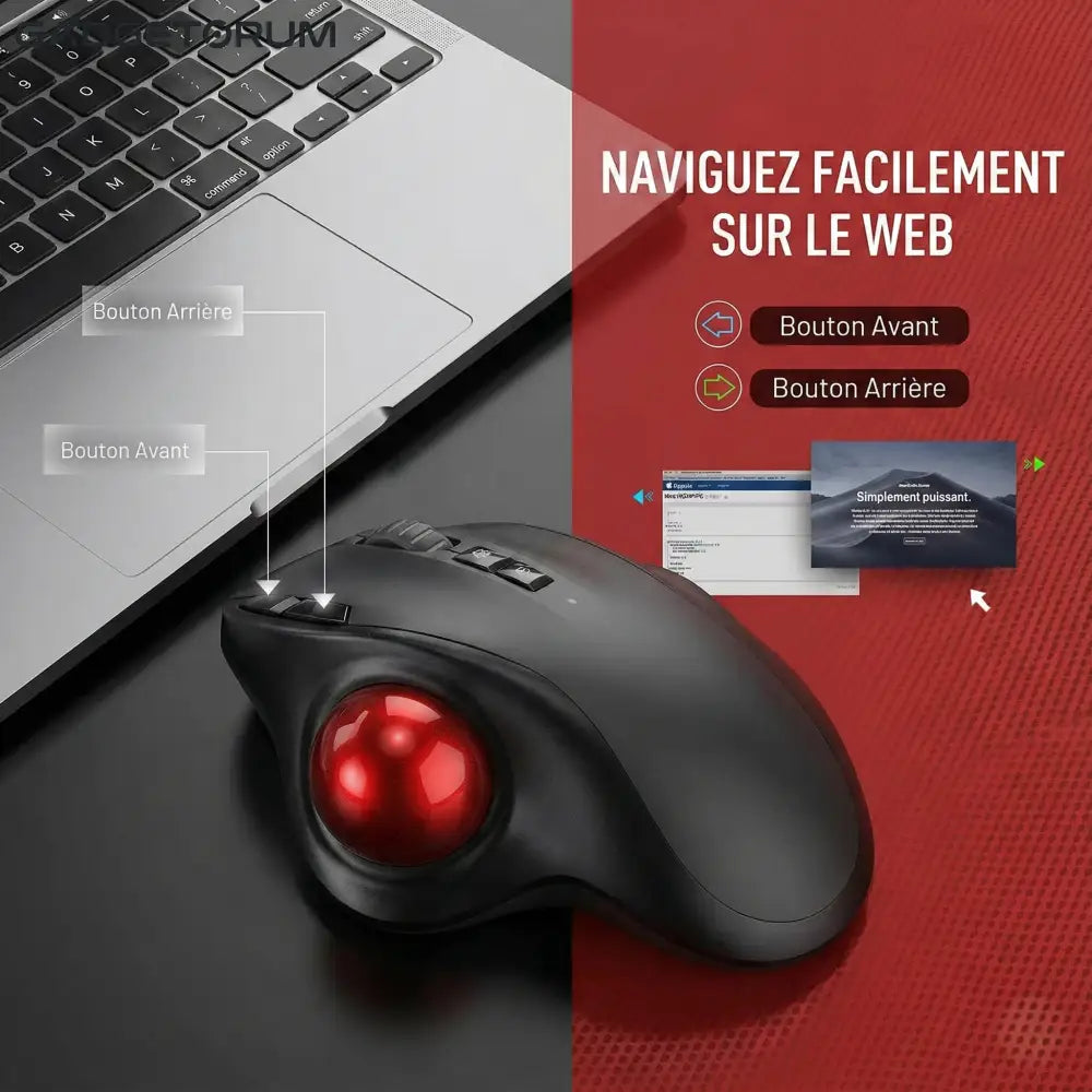 Souris Trackball Ergonomique Sans Fil: Anti-Douleur Poignet & Canal Carpien