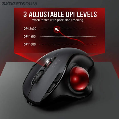 Souris Trackball Ergonomique Sans Fil: Anti-Douleur Poignet & Canal Carpien