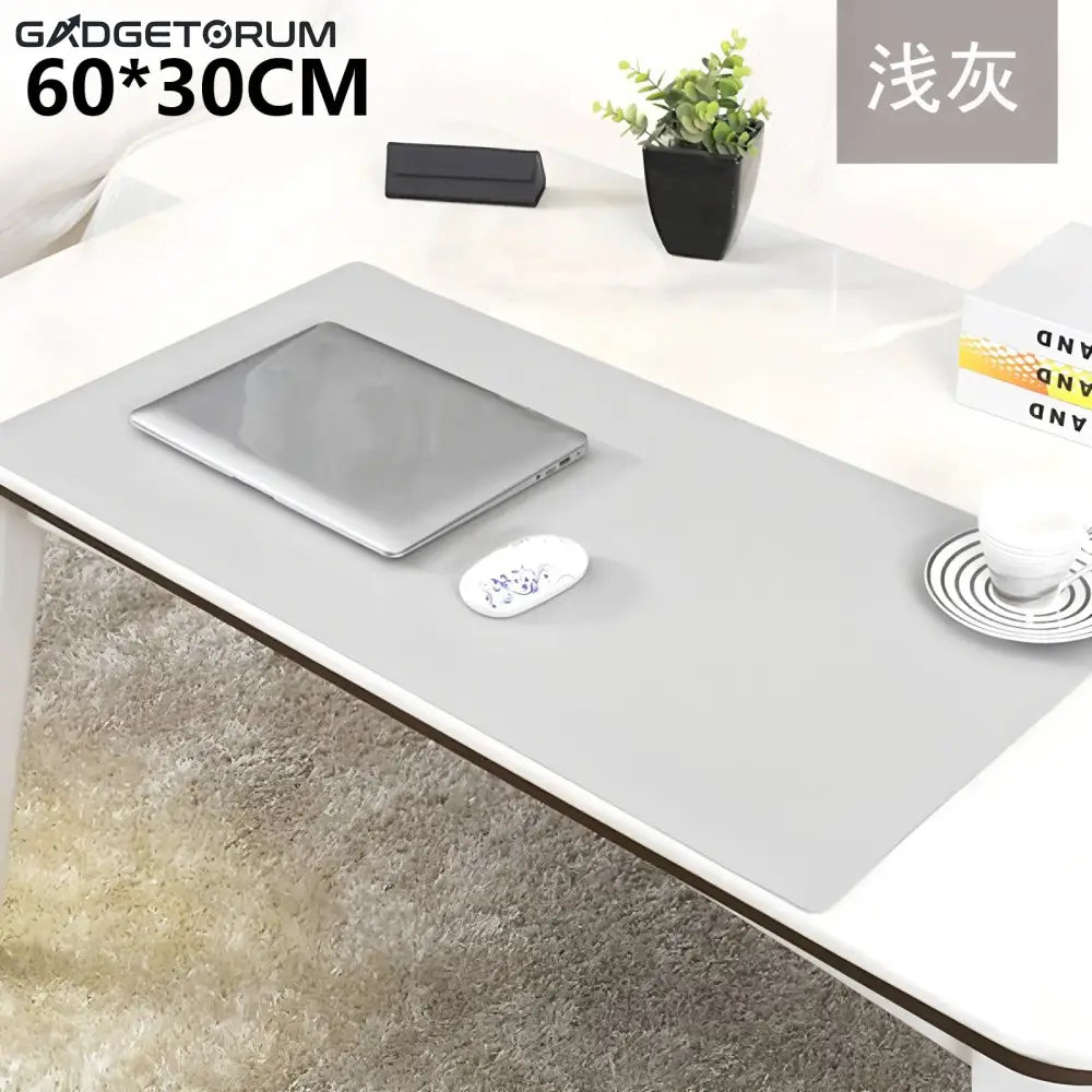 Tapis de Bureau XXL Anti-Dérapant: Support Clavier & Souris Confortable Gris